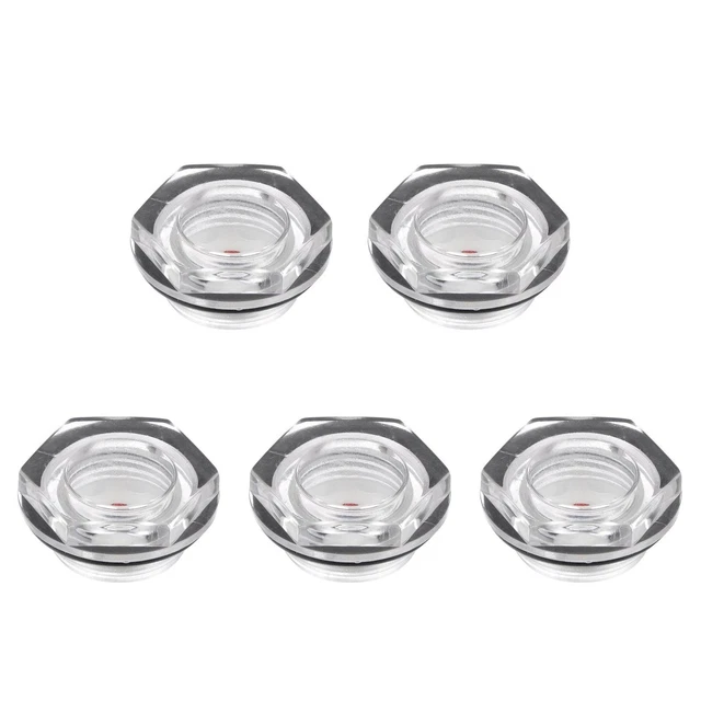 5x Aire Compresor Aceite Nivel Indicador Mirilla Vidrio M27x1.5mm Macho Roscado