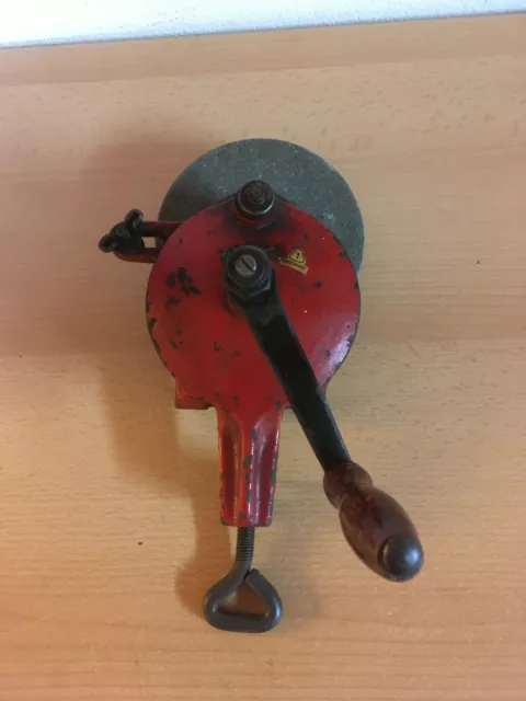 Antikes Handschleifgerät Schleifgerät Schleifscheibe mit Handbetrieb rot Metabo Antikes Handschleifgerät Schleifgerät Schleifscheibe mit Handbetrieb rot Metabo