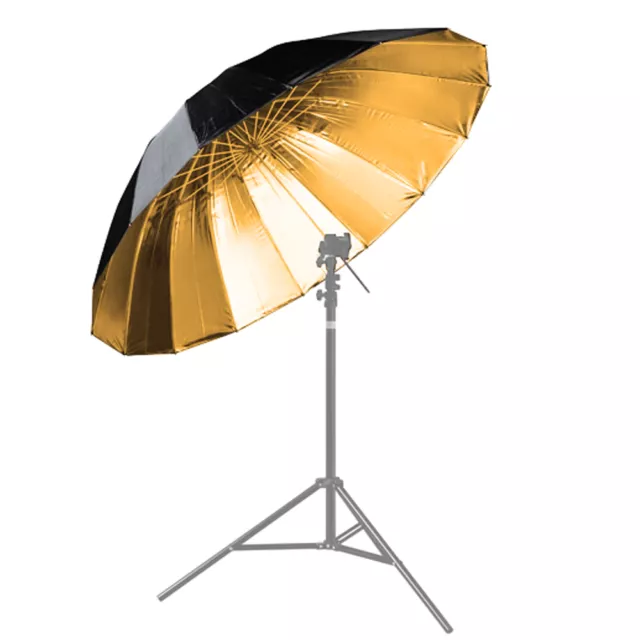 Studioschirm Reflexschirm schwarz / gold Ø 180 cm Umbrella Reflector