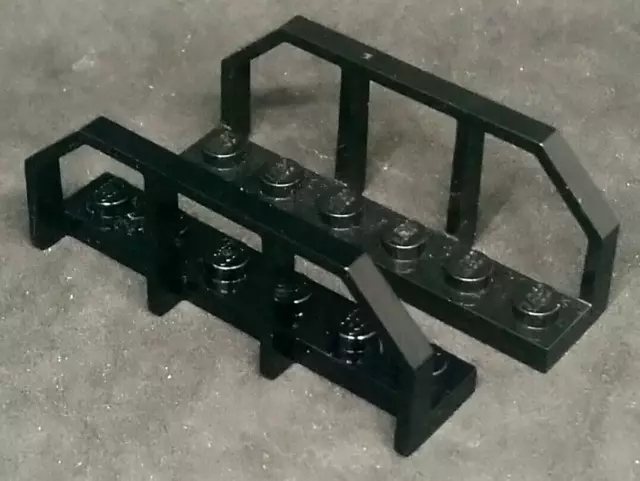 Lego Barrier Plate 1x6 Train Wagon End [6583] Black x2