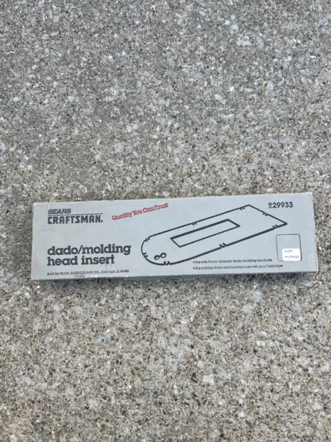 Craftsman 9-29933 Vtg Dado/Molding Head Insert for 9"/10" Table Saw