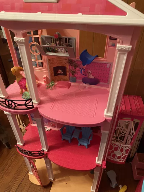 BARBIE DREAM HOUSE Playset,Pink with accessories Convertible Pool Elevator £96.25 - PicClick UK
