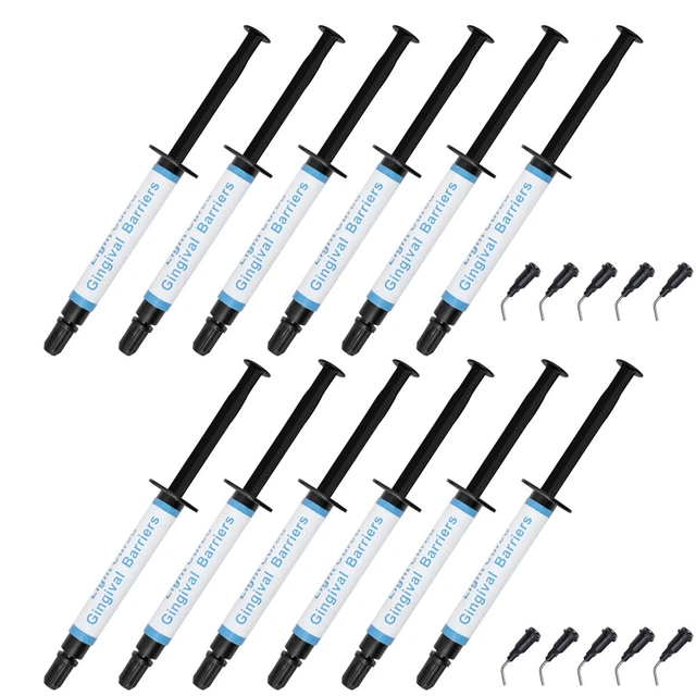 10x Dental Gum Dam Gingival Protection Gel Syringe Tip Teeth Whitening safe
