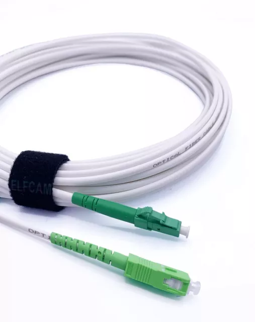 Elfcam® - Cable a Fibre Optique SC/APC a LC/APC Monomode Simplex 9/125um OS2 Jar