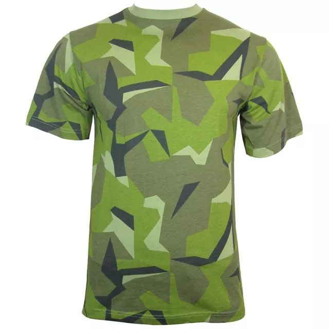 Swedish Camouflage T-Shirt - 100% Cotton Army Military Camo Top All Sizes New