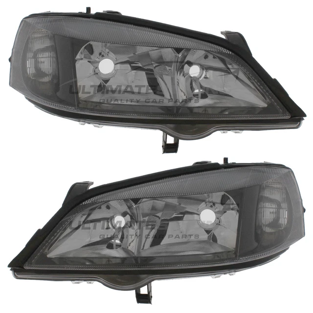 DEPO Smoked Black Headlights Pair For Vauxhall Astra G Mk4 1998-2004 – GSi Style