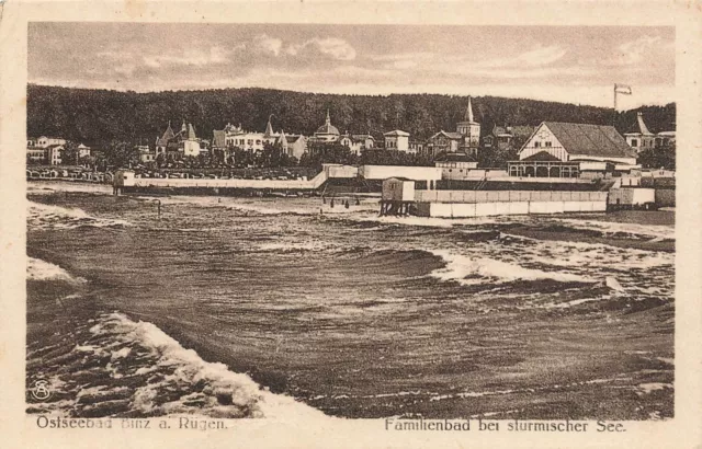 Ostseebad Binz a. Rügen Familienbad Postkarte AK 1924