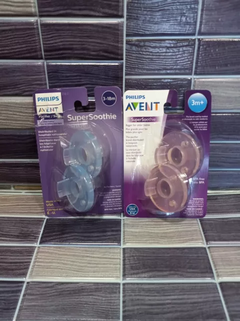 Lot of 2 Philips Avent Super Soothie Pacifier 3+ Month 3-18 Month  New