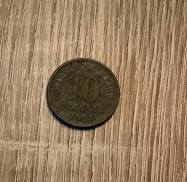 10 Pfennig Münze 1921 Deutsches Reich