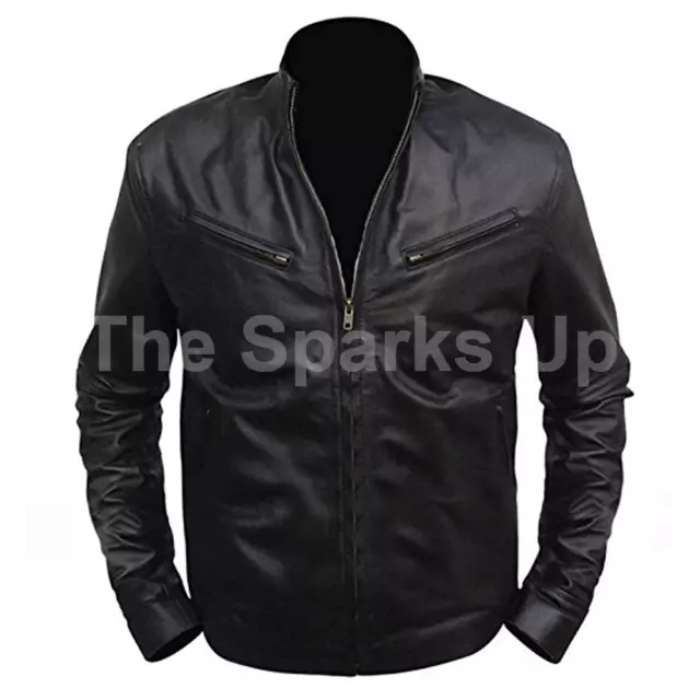 Fast & Furious 6 Vin Diesel Dominic Toretto Casual Black Biker Leather Jacket