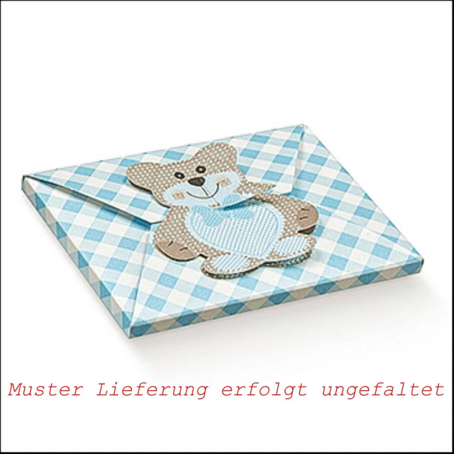 50 Personalisierte Gastgeschenkkarten – Himmelblau Für Taufe, Geburt & 1. Geburtstag