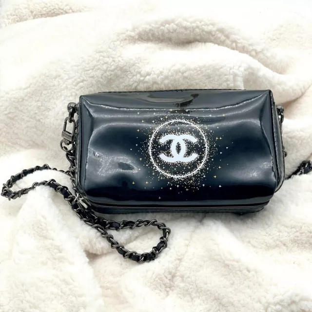 CHANEL GIFT BEAUTY Bag BLACK Velvet Shoulder Cross body Chain Bag