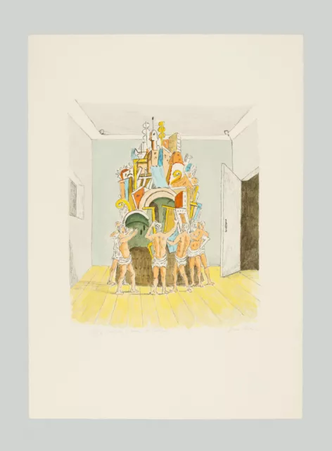 Giorgio DE CHIRICO - "Il trofeo", 1973 - Litografia colorata a mano
