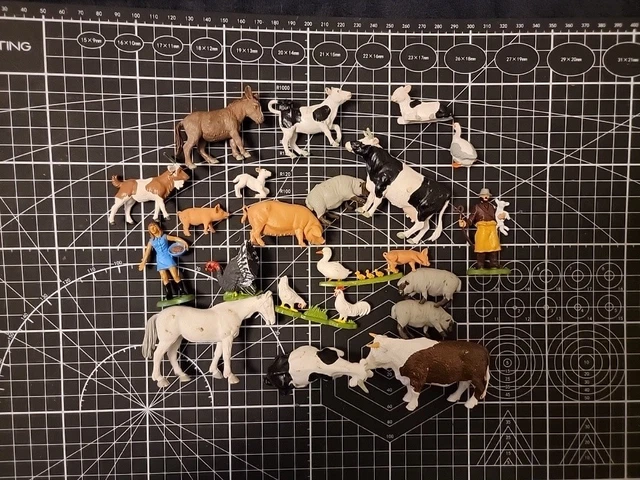 Lot Vintage Britains Années 70 : Animaux Zoo / Ferme + Mur En Pierre Sèche - Collection