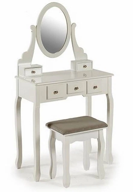 Mueble Tocador Blanco Con 5 Cajones (15511)