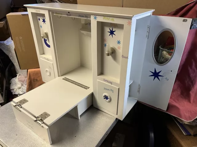 American Girl Doll 3-in-1 Murphy Bed Closet Dresser Drawers Armoire Furniture