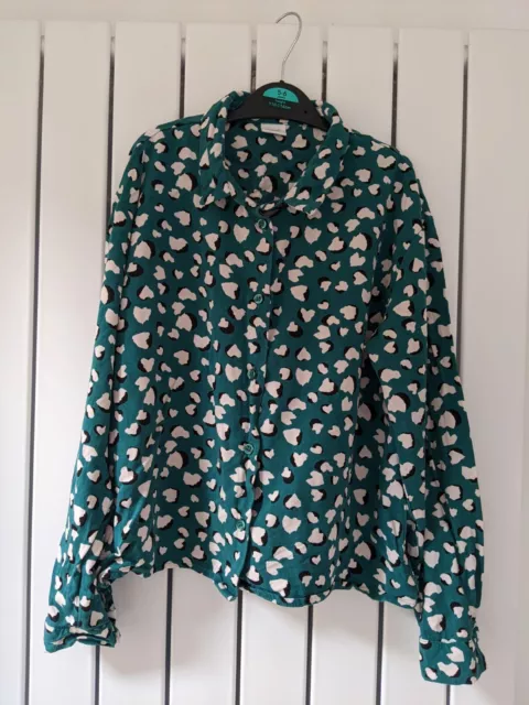 Next girls teal/black/cream long sleeved shirt 11 years VGUC