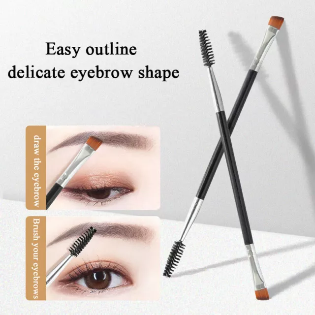 Abgewinkelter Augenbrauen-Spoolie√ Doppelter Eyeliner-Pinsel Make-Up-Pinsel ①