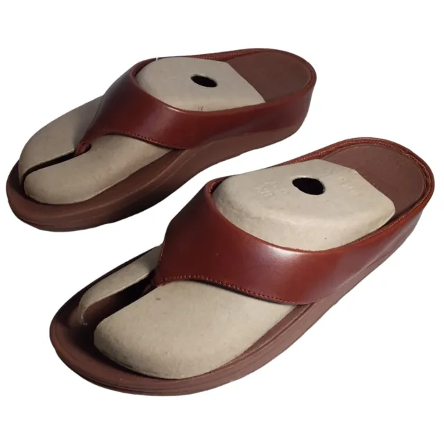 Fitflop Ringer Toe Post Dark Tan Womens Sandals Thong Size 8