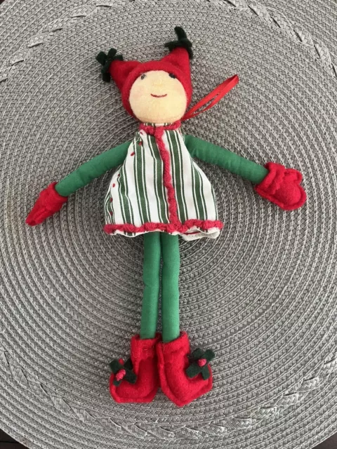 Pottery Barn Kids Long Leg Girl Elf Ornament 9.5”