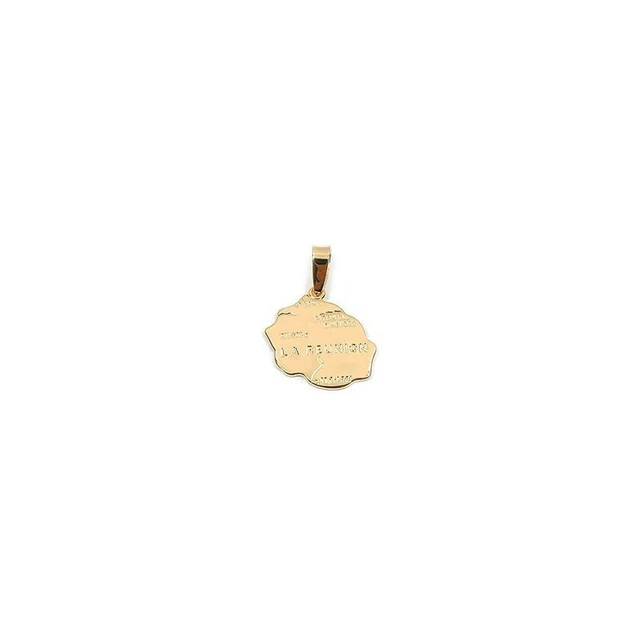 Boucles D'oreilles Pendantes Carte Réunion 974 Plaqué Or 18 Carats - Neuves étiquettes