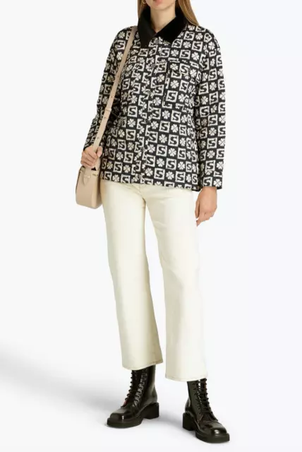 SANDRO Enora Quilted Printed Twill Jacket Size 1 Orig. $503 NEW