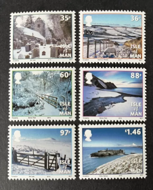 Isle Of Man 2010 Mnh Christmas Let It Snow Set -Free Uk P&P