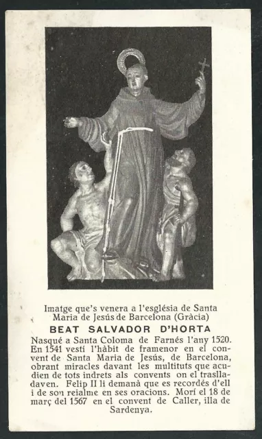 santino antico del Beato Salvador de Horta estampa image pieuse holy card