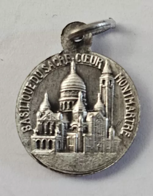 Vintage French Religious Silver Medal of Basilique Du Sacre Coeur