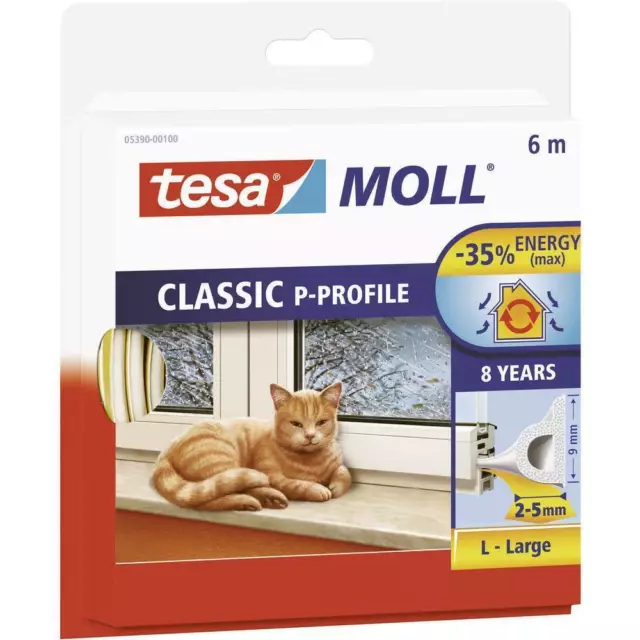 tesa Moll Classic P-Profil Gummidichtung - Braun, 6mx9mm (05390-00101-00)