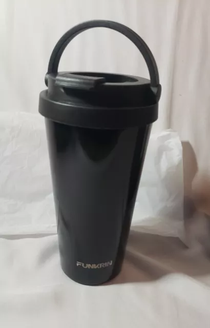 NEW (Open Box) Funkrin 16 ounce Black Insulated Coffee Mug w/Ceramic Coating.