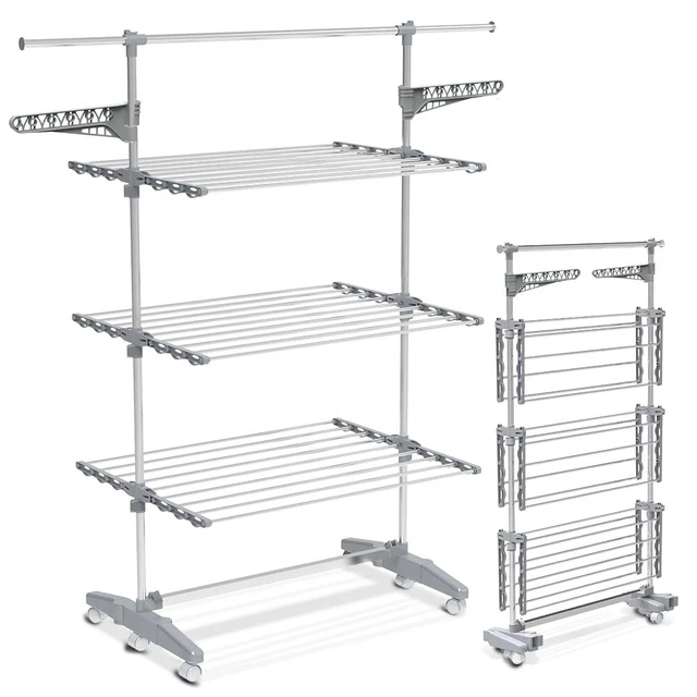 Séchoir à Linge Balcon étendoir à Linge En Acier Inoxydable Longueur 40