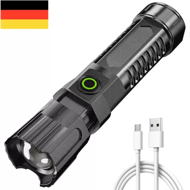 Superhelle Taschenlampe CREE LED 80000LM USB wiederaufladbare Fackel Batterie