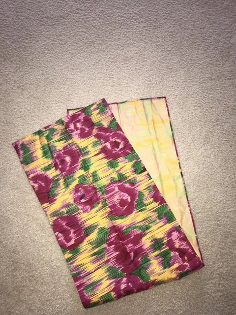 Jim Thompson Thai Silk Scarf Floral Roses/Tie Dye.