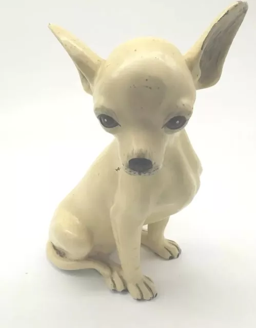 Vintage Life Size Sitting Chihuahua Dog Statue 70s Marwal Inc 12" Tall