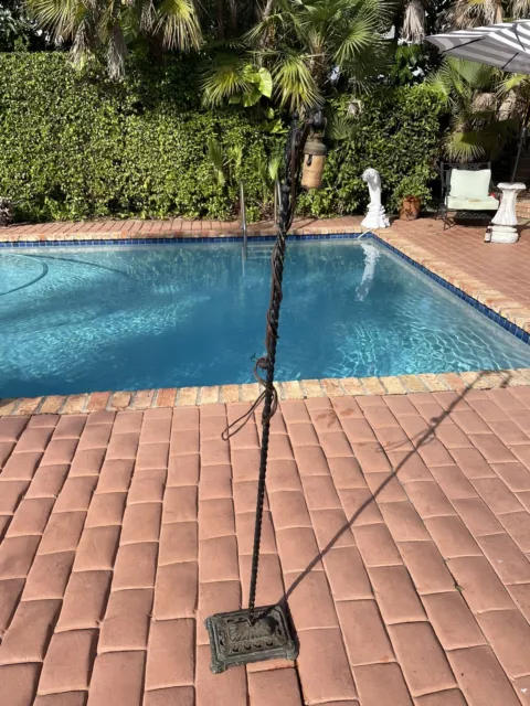 Antique Wrought Iron 55” Electric Floor Lamp - Late 19th Century -Early 20th Cen