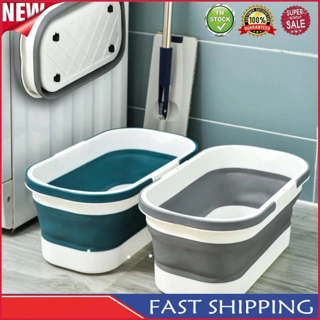 Car Washing Tub Space Saving with Wheel with Handle for Camping Traveling Picnic