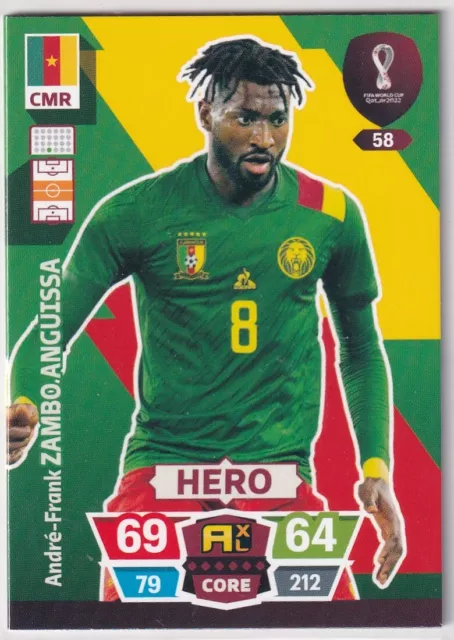 PANINI QATAR WORLD Cup Carte 2022 Hero Numéro 58 Zambo Anguissa