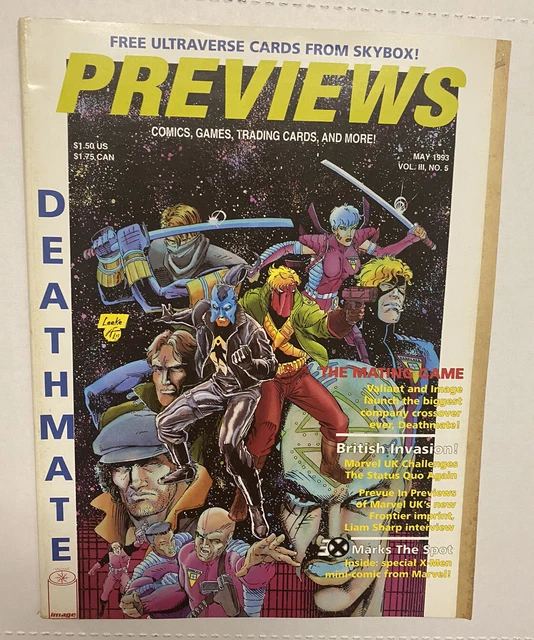 May 1993 Diamond Comics Previews Magazine Vol III #5 W Cards Deathmate X-Men