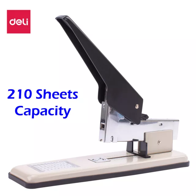 Deli Heavy Duty Stapler 210 sheets Binding Capacity Staple Gun All Metal Body