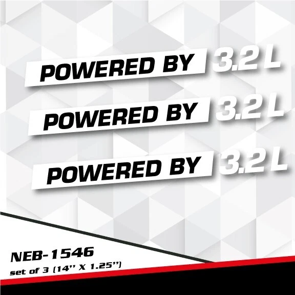 POWERED BY 3.2L Decal Sticker for BOXTER GOLF R32 M3 Z4 CROSSFIRE CLK NEB-1546