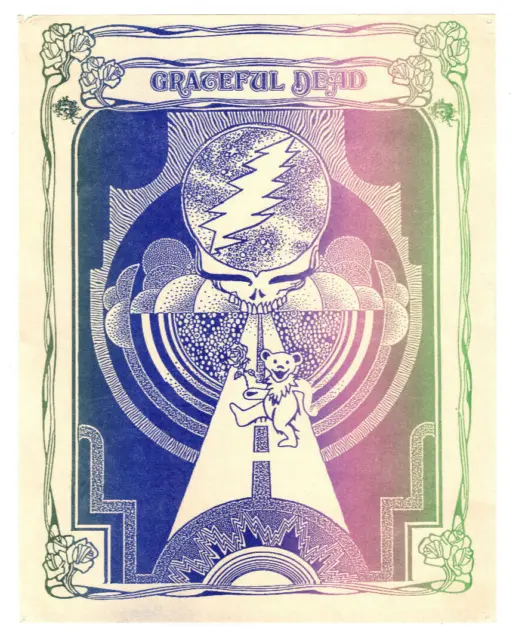GratefuL Dead RainboW Print Vintage HandbiLL FLYer