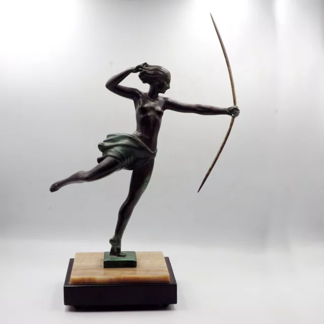 ART DECO Original 1930s Jean Demarco Sculpture Figure DIANA THE HUNTRESS