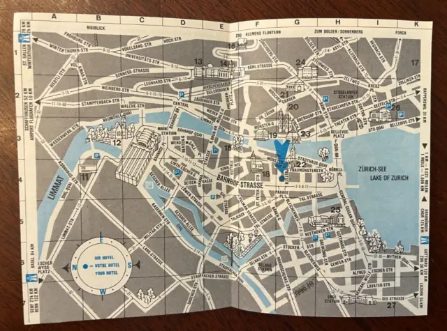 Savoy Hotel, Baur En Ville, Zurich, Switzerland Brochure & Map, 3.25"x4.75", 33p 3