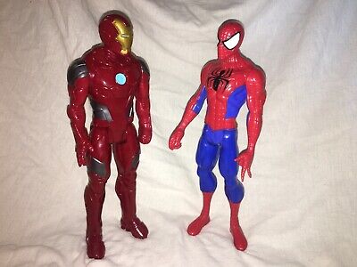 12'' Official Hasbro Marvel Avengers Iron Man And Spider Man Titan Hero Series
