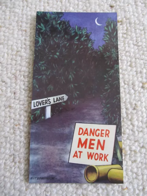 Vintage 1970's Bamforth SLIM COMIC Postcard (new old stock), Men at Work C35