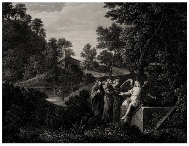 An Antique 19th Century British Engraving, The Tomb Of Our Savior After Mola