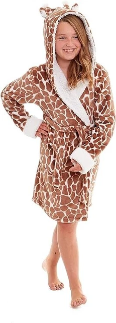 Abito con cappuccio giraffa per ragazze super morbido in pile