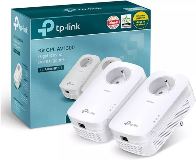 TP-LINK TL-PA8015P Kit CPL AV 1300 Mbps avec prise gigogne *NEUF*