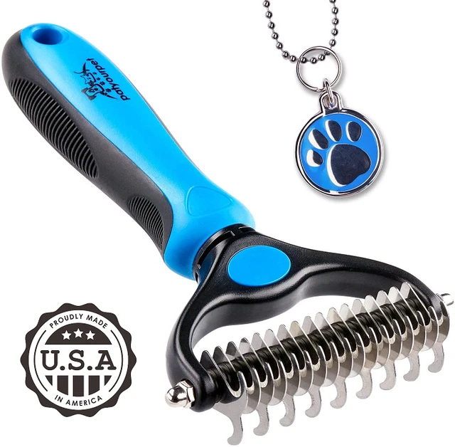 Brush Pet Dog Cat Grooming Hair Comb Remover Tool Fur Undercoat Rake Double-Side